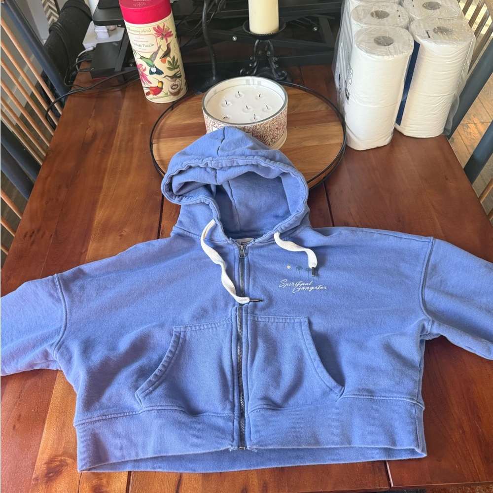 Spiritual Gangster Blue Zip-Up Hoodie